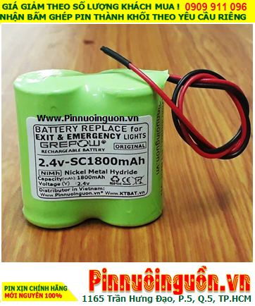 Pin sạc 2.4v-SC1800mAh, Pin sạc NiMh 2.4v-SC1800mAh, Pin GREPOW 2.4v-SC1800mAh chất lượng cao