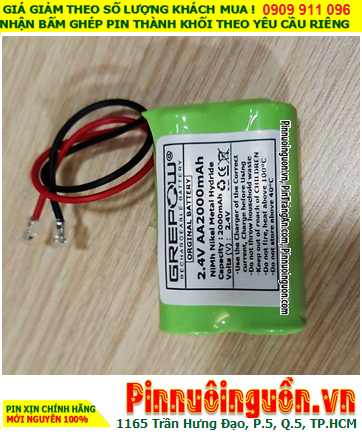 Pin sạc 2.4v-AA2200mAh; Pin sạc NiMh 2.4v-AA2200mAh, Pin GREPOW 2.4v-AA2200mAh chất lượng cao