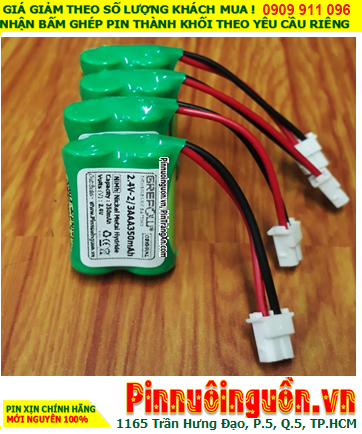 Pin sạc 2.4v-2/3AAA 350mAh, Pin sạc NiMh chất lượng cao GREPOW 2.4v-2/3AAA 350mAh chính hãng