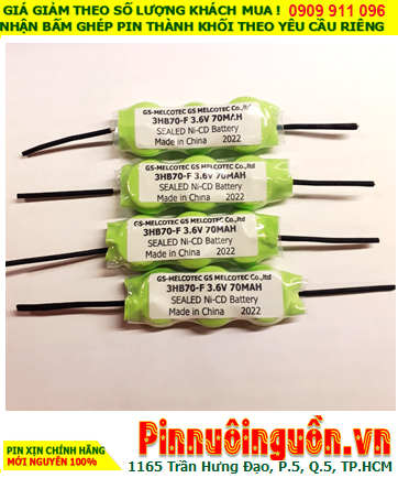 Pin sạc 3.6v-70mAh, 3/V70H, Pin sạc NiMh 3.6v-70mAh, 3/V70H, Pin nuôi nguồn 3.6v-70mAh, 3/V70H