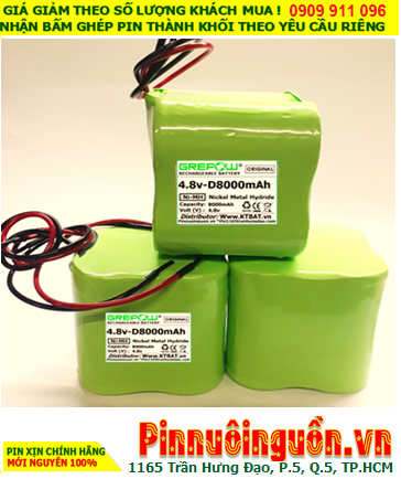 Pin sạc 4.8v-D8000mAh, Pin sạc NiMh 4.8v-D8000mAh, Pin GREPOW 4.8v-D8000mAh chất lượng cao