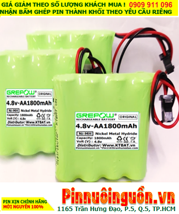 Pin sạc 4.8v-AA1800mAh, Pin sạc NiMh 4.8v-AA1800mAh, Pin GREPOW 4.8v-AA1800mAh chất lượng cao