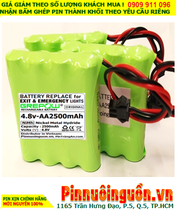 Pin sạc 4.8v-AA2500mAh, Pin sạc NiMh 4.8v-AA2500mAh, Pin GREPOW 4.8v-AA2500mAh chất lượng cao