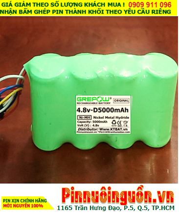 Pin sạc 4.8v-D5000mAh, Pin sạc NiMh 4.8v-D5000mAh, Pin GREPOW 4.8v-D5000mAh chất lượng cao