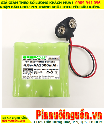 Pin sạc 4.8v-AA1500mAh, Pin sạc NiMh 4.8v-AA1500mAh, Pin GREPOW 4.8v-AA1500mAh chất lượng cao