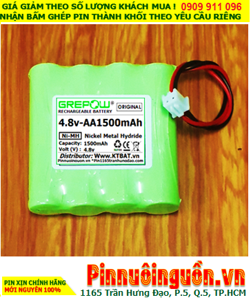 Pin sạc 4.8v-AA1500mAh, Pin sạc NiMh 4.8v-AA1500mAh, Pin GREPOW 4.8v-AA1500mAh chất lượng cao