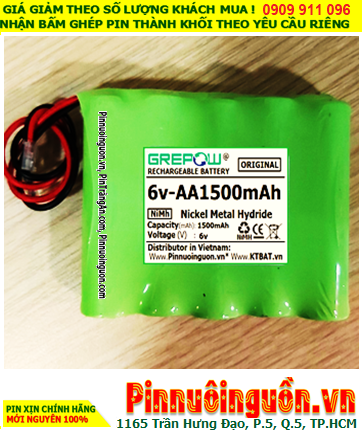 Pin sạc 6v-AA1500mAh, Pin sạc NiMh 6v-AA1500mAh, Pin GREPOW 6v-AA1500mAh chất lượng cao