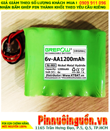 Pin sạc 6v-AA1200mAh, Pin sạc NiMh 6v-AA1200mAh, Pin GREPOW 6v-AA1200mAh chất lượng cao