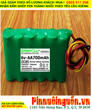 Pin sạc 6v-AA700mAh, Pin sạc NiMh 6v-AA700mAh, Pin GREPOW 6v-AA700mAh chất lượng cao