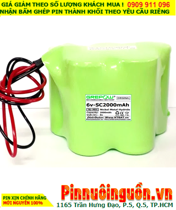 Pin sạc 6v-SC2000mAh, Pin sạc NiMh 6v-SC2000mAh, Pin GREPOW 6v-SC2000mAh chất lượng cao