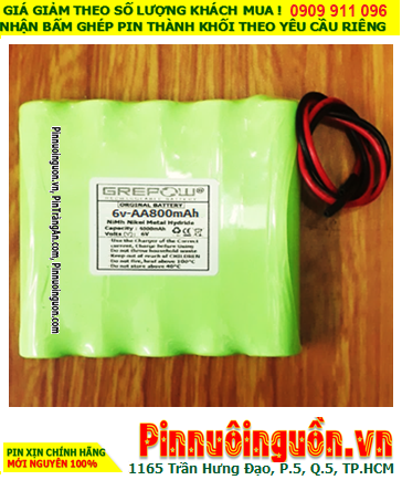 Pin sạc 6v-AA800mAh; Pin sạc NiMh 6v-AA800mAh, Pin GREPOW 6v-AA800mAh chất lượng cao