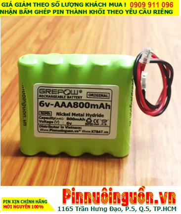 Pin sạc 6v-AAA800mAh, Pin sạc NiMh 6v-AAA800mAh, Pin GREPOW 6v-AAA800mAh chất lượng cao