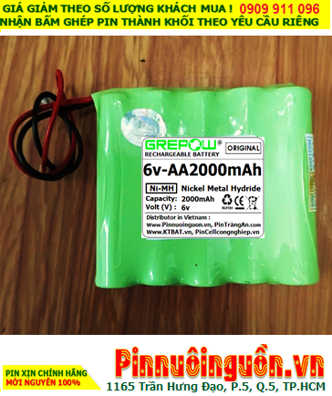 Pin sạc 6v-AA2000mAh, Pin sạc NiMh 6v-AA2000mAh, Pin GREPOW 6v-AA2000mAh chất lượng cao