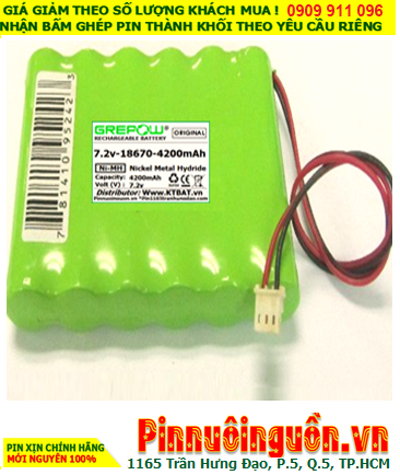 Pin sạc 7.2v-17670-3700mAh, Pin sạc GREPOW NiMh 7.2v-17670-3700mAh chính hãng