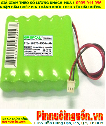 Pin sạc 7.2v-18670-4200mAh, Pin sạc GREPOW NiMh 7.2v-18670-4200mAh chính hãng