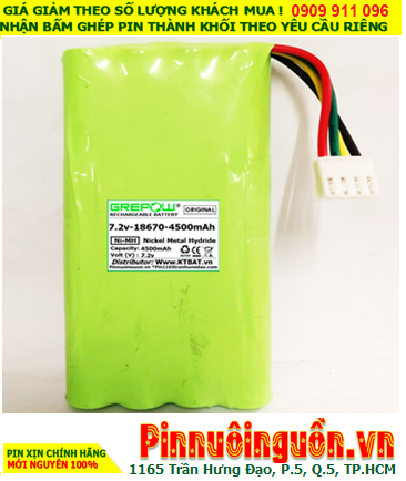 Pin sạc 7.2v-18670-4200mAh, Pin sạc GREPOW NiMh 7.2v-18670-4200mAh chính hãng