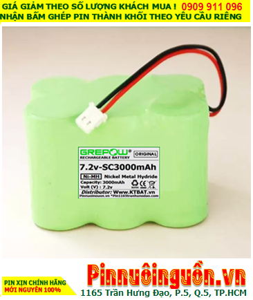 Pin 7.2v-SC3000mAh, Pin sạc NiMh 7.2v-SC3000mAh, Pin GRBEPOW 7.2v-SC3000mAh chất lượng cao