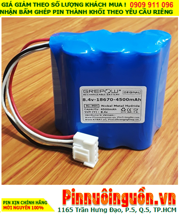 Pin sạc 8.4V-18670-4500mAh, Pin GREPOW NiMh 8.4V-18670-4500mAh chính hãng