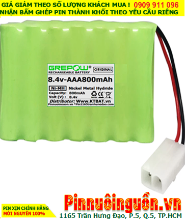 Pin sạc 8.4v-AAA800mAh, Pin sạc NiMh 8.4v-AAA800mAh, Pin GREPOW 8.4v-AAA800mAh chất lượng cao