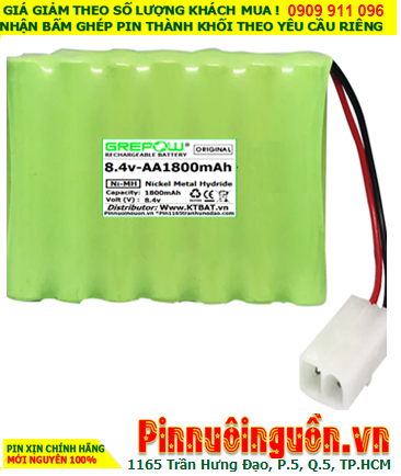 Pin sạc 8.4v-AA1800mAh, Pin sạc NiMh 8.4v-AA1800mAh, Pin GREPOW 8.4v-AA1800mAh chất lượng cao