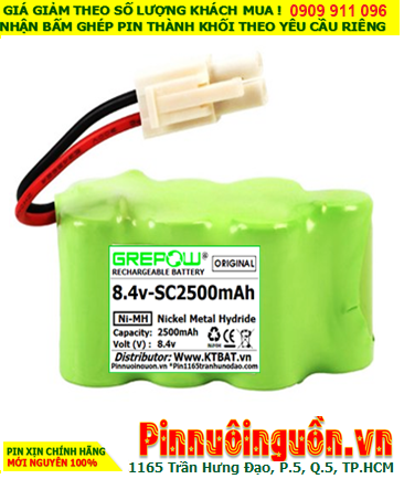 Pin sạc 8.4v-SC2500mAh, Pin sạc NiMh 8.4v-SC2500mAh, Pin GREPOW 8.4v-SC2500mAh chính hãng