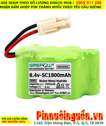 Pin sạc 8.4v-SC1800mAh, Pin sạc NiMh 8.4v-SC1800mAh, Pin GREPOW 8.4v-SC1800mAh chính hãng