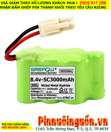 Pin sạc 8.4v-SC3000mAh, Pin sạc NiMh 8.4v-SC3000mAh, Pin GREPOW 8.4v-SC3000mAh chính hãng