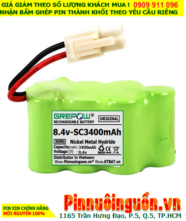 Pin sạc 8.4v-SC3400mAh, Pin sạc NiMh 8.4v-SC3400mAh, Pin GREPOW 8.4v-SC3400mAh chính hãng