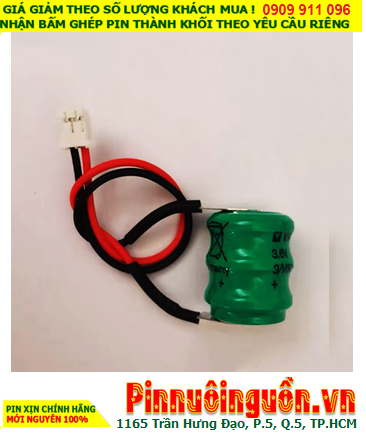 Pin TIMER 3.6v-80mAh, Pin sạc NiMh 3/V80H, Pin sạc NiMh 3.6v-80mAh 3/V80H (Nickel Metal Hydride) chính hãng