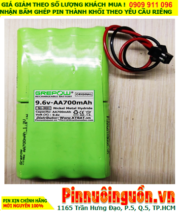 Pin sạc 9.6v-AA700mAh, Pin sạc NiMh 9.6v-AA700mAh, Pin nuôi nguồn 9.6v-AA700mAh