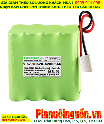 Pin sạc 9.6v-18670-4200mAh, Pin sạc NiMh 9.6v-18670-4200mAh, Pin nuôi nguồn 9.6v-18670-4200mAh