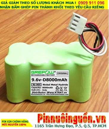 Pin sạc 9.6v-D8000mAh, Pin sạc NiMh 9.6v-D8000mAh, Pin nuôi nguồn 9.6v-D8000mAh