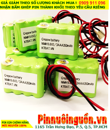 Pin sạc 9.6v-2/3AAA-350mAh, Pin sạc NiMh 9.6v-2/3AAA-350mAh, Pin nuôi nguồn 9.6v-2/3AAA-350mAh