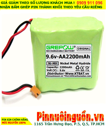 Pin sạc 9.6v-AA2200mAh, Pin sạc NiMh 9.6v-AA2200mAh, Pin nuôi nguồn 9.6v-AA2200mAh