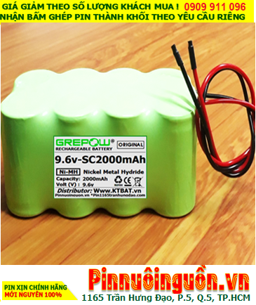 Pin sạc 9.6v-SC2000mAh; Pin sạc NiMh 9.6v-SC2000mAh, Pin nuôi nguồn 9.6v-SC2000mAh