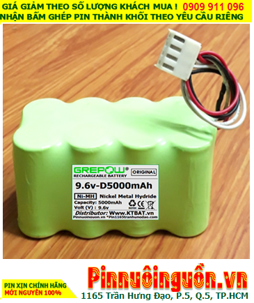 Pin sạc 9.6v-D5000mAh, Pin sạc NiMh 9.6v-D5000mAh, Pin nuôi nguồn 9.6v-D5000mAh