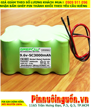 Pin sạc 9.6v-SC3000mAh, Pin sạc NiMh 9.6v-SC3000mAh, Pin nuôi nguồn 9.6v-SC3000mAh