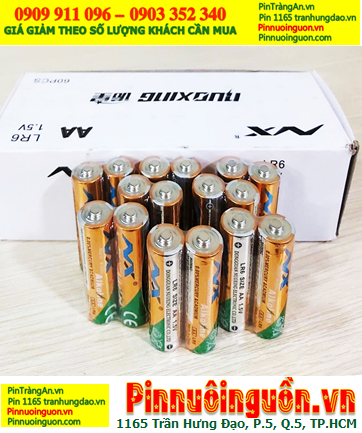 COMBO 01hộp = 60viên Pin AA Nuoxing LR6 AM3 Alkaline 1.5v (Vàng) _Giá chỉ 198.000/Hộp 60viên