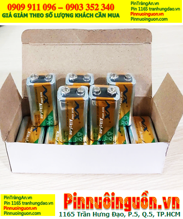 COMBO 01HỘP=10viên Pin 9v vuông Alkaline Nuoxing 6LR61 (Vàng) _Giá chỉ 255.000/ Hộp 10viên