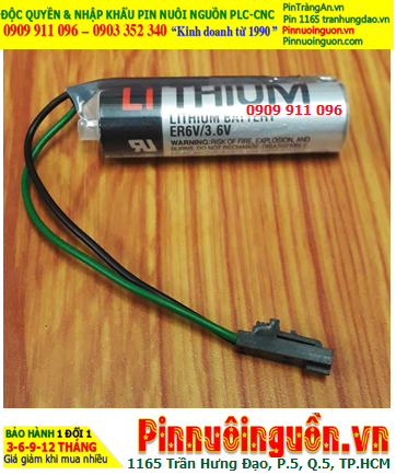 Toshiba ER6V chuẩn EU (Zắc PLC), Pin nuôi nguồn PLC Toshiba ER6V lithium 3.6v AA 2000mAh, X.xứ NHẬT