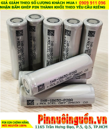 Molicell INR18650-P28A, Pin sạc 3.7v Lithium Molicell INR18650-P28A (2800mAh, Dòng xả 30-40A) chính hãng