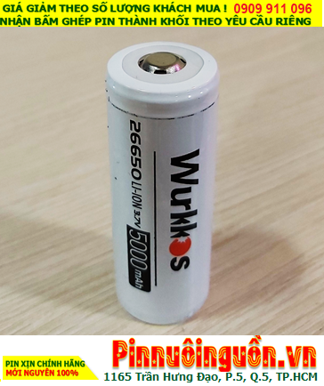 WƯKKOS 26650, Pin sạc Lithium Li-ion 3.7v WƯKKOS 26650 (5000mAh, 18Wh) chính hãng