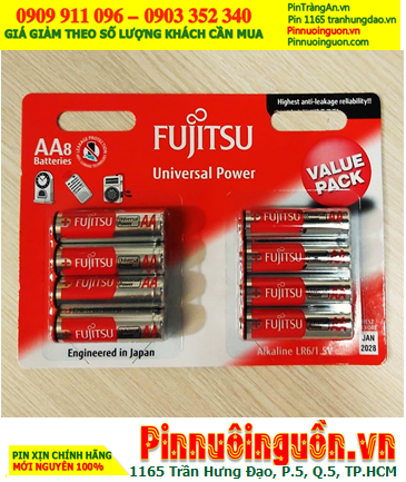 Fujitsu LR6(8B)FU-W-FI, Pin AA 1.5v Alkaline Fujitsu LR6(8B)FU-W-FI, Xuất xứ Indonesia (Vỉ 8viên)