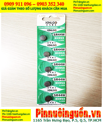 COMBO 01vỉ = 5viên Pin 1.55v silver oxide XINLGO SR44W-Pin 357 (150mAh, 11.6mmx5.4mm) chính hãng