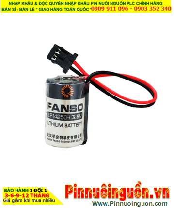 FANSO ER14250H; Pin nuôi nguồn PLC FANSO ER14250H (Zắc đen như hình) lithium 3.6v 1/2AA 1200mAh chính hãng