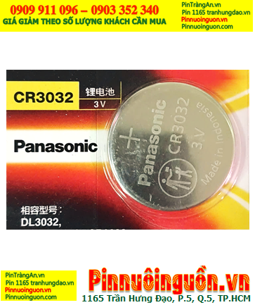 Panasonic CR3032, Pin 3v Lithium Panasonic CR3032, CR-3032CH/5B chính hãng, X.Xứ Indonesia