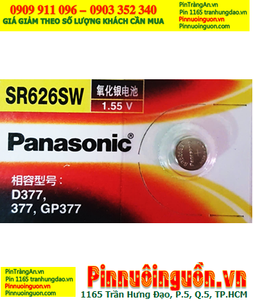 Panasonic SR626SW-Pin 377, Pin đồng hồ 1.55v Silver Oxide Panasonic SR626SW, Xuất xứ NHẬT