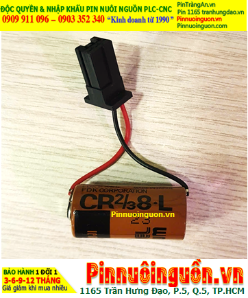 FUJI CR2/3 8.L (Zắc Fanuc); Pin nuôi nguồn FUJI CR2/3 8.L lithium 3v 2/3A 1900mAh chính hãng, Xuất xứ NHẬT