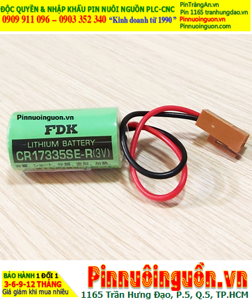 FDK CR17335SE-R ; Pin nuôi nguồn PLC FDK CR17335SE-R lithium 3v 2/3A 1800mAh (zắc nâu) _Made in Japan