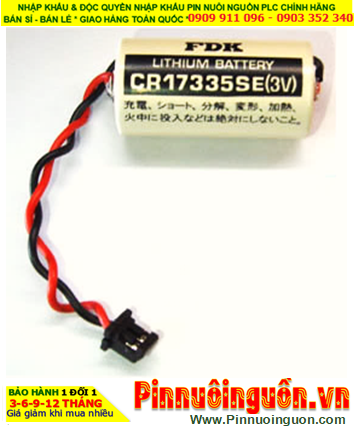 FDK CR17335SE; Pin nuôi nguồn PLC FDK CR17335SE lithium 3v 2/3A 1800mAh, chính hãng, Xuất xứ NHẬT